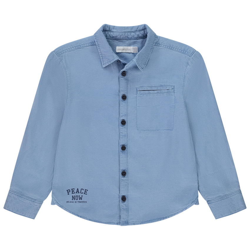 Πουκάμισο μακρυμάνικο με εκτύπωση για αγόρι 