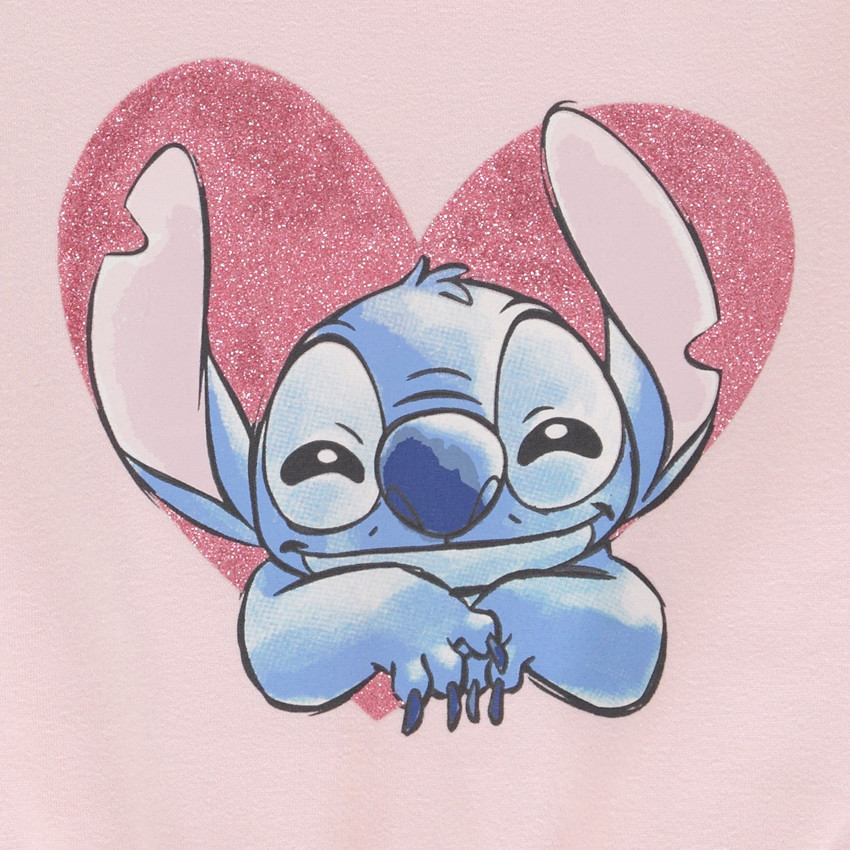 Φούτερ oversized με εκτύπωση glitter Stitch Disney για κορίτσι. 