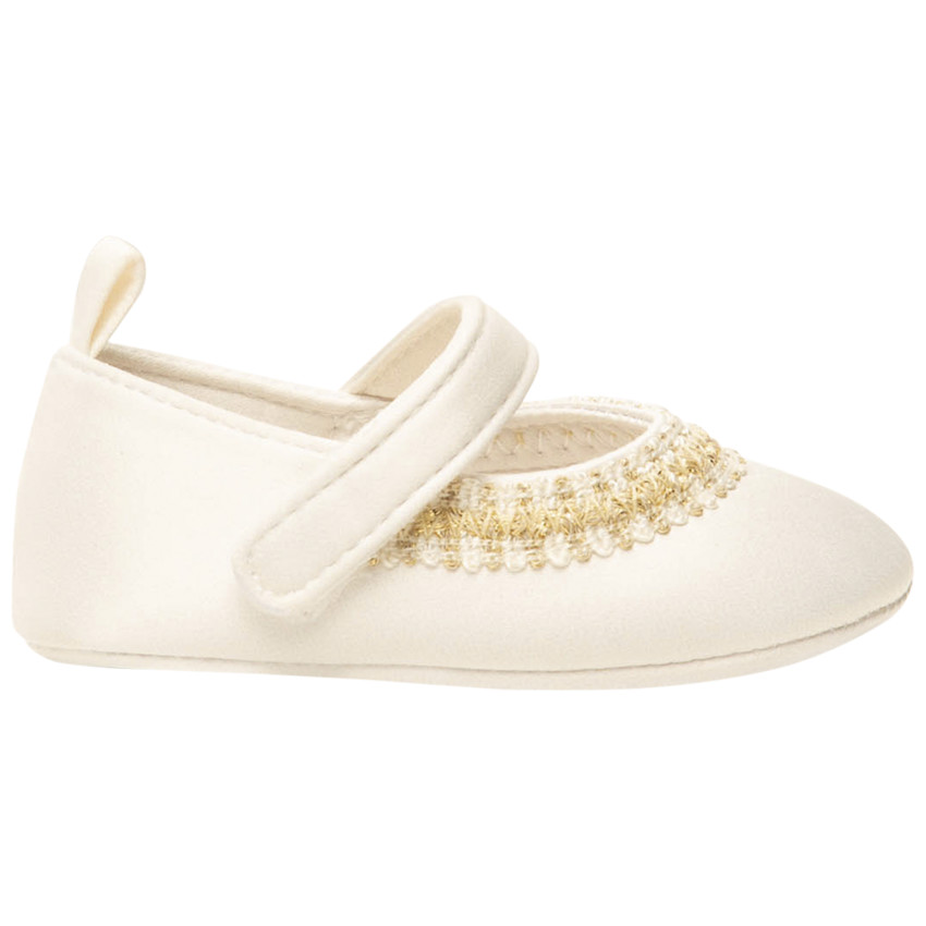 "Γιορτινά παπούτσια από σατέν με κέντημα για μωρό κορίτσι" 