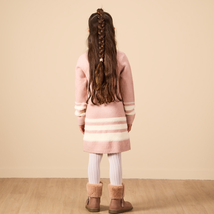 Φόρεμα πλεκτό με αστέρια από φανταχτερά στρας για κορίτσι 