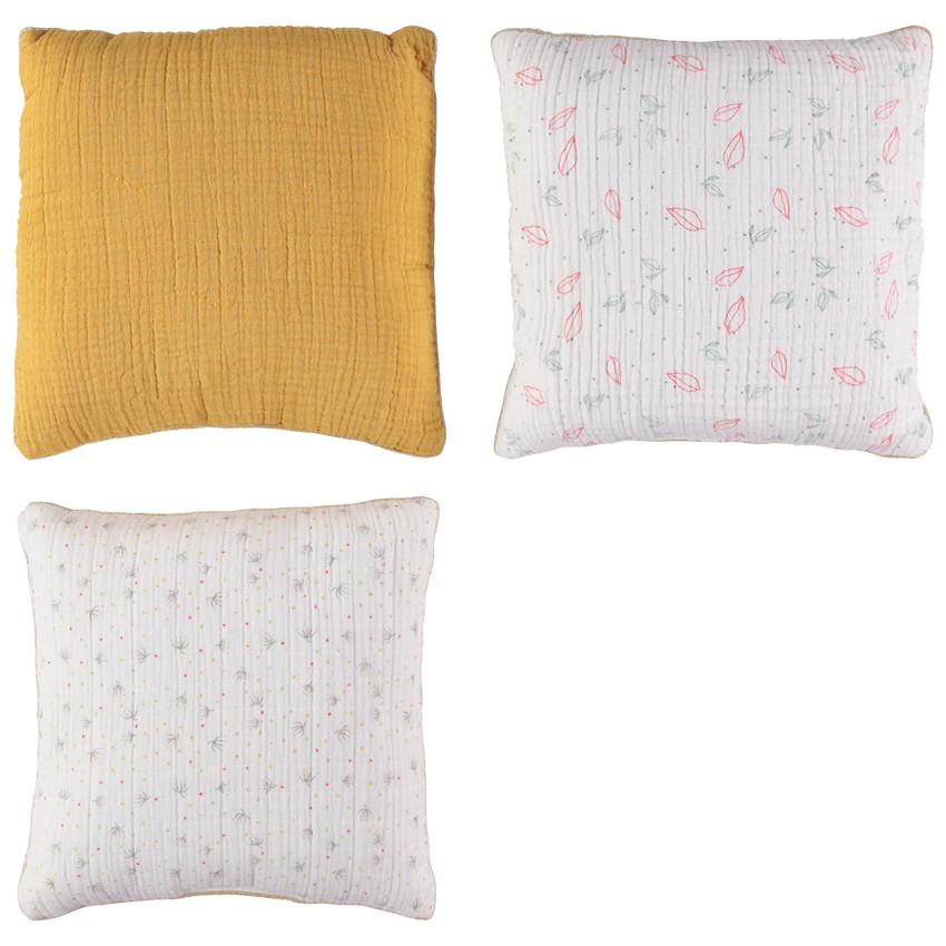 Διακοσμητικό μαξιλάρι από τετράγωνο ύφασμα, μετατρέψιμο σε προστατευτικό για κρεβάτι ή πάρκο 