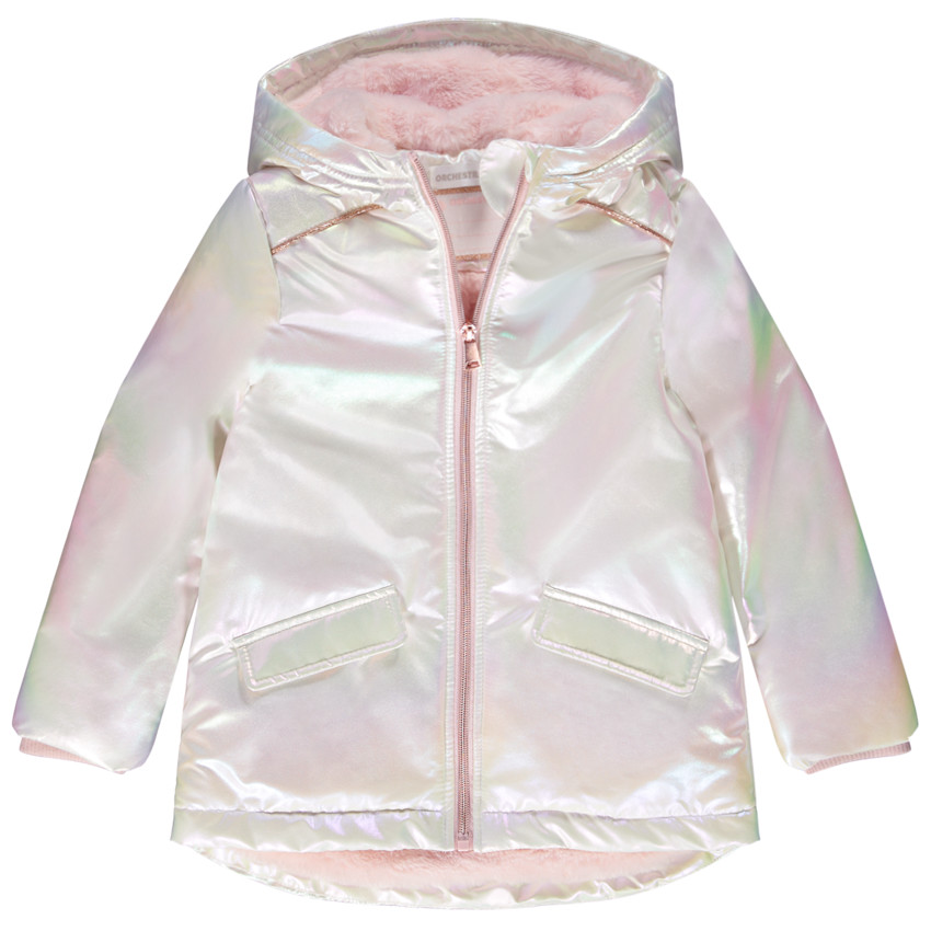 Coupe-vent iridescent à capuche pour fille 