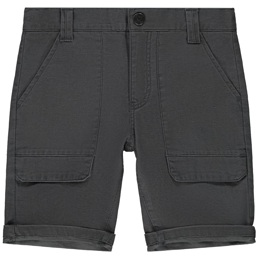 Βερμούδα μονόχρωμη με empiècements και volets για αγόρι 