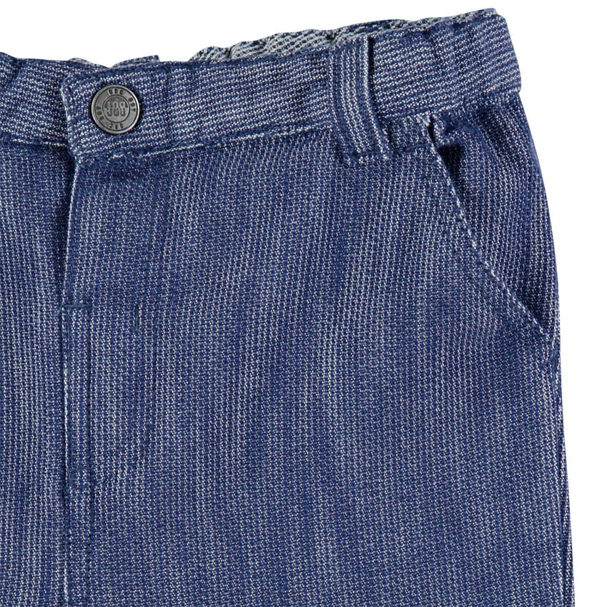 Παντελόνι με μελανζέ όψη σε απόχρωση ντένιμ με τσέπες 