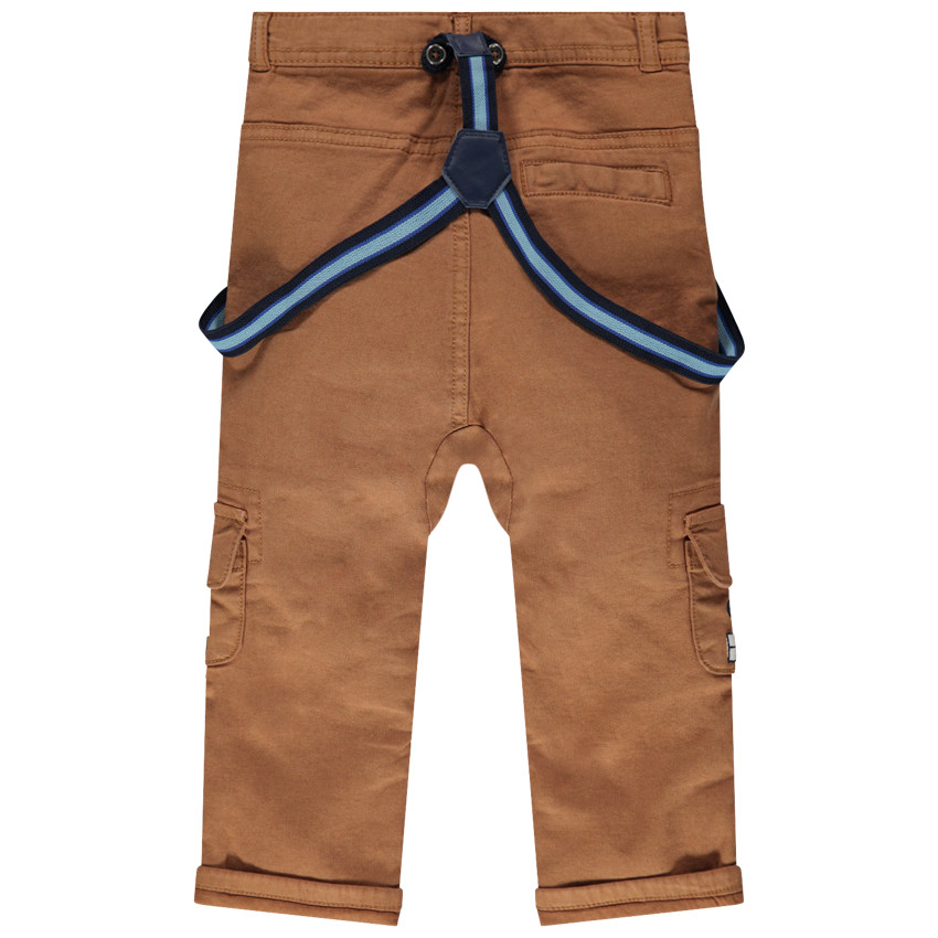 Pantalon en toile à poches et bretelles élastiquées 