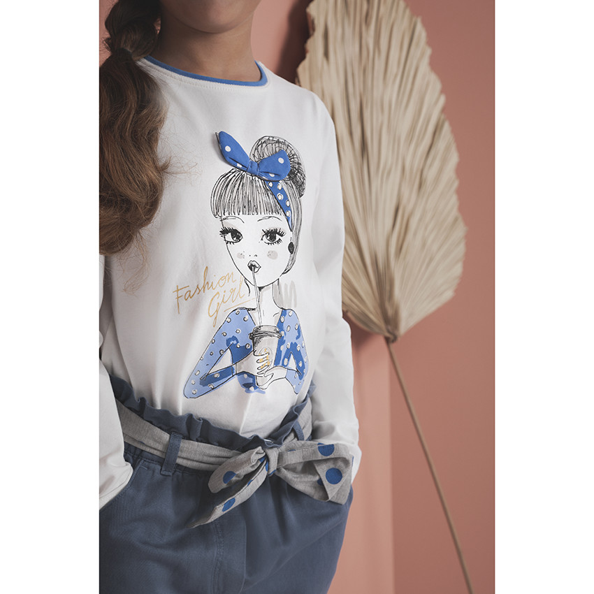 T-shirt manches longues à personnage printé et bandeau en relief  Additional T-shirt manches longues à personnage printé et bandeau en relief