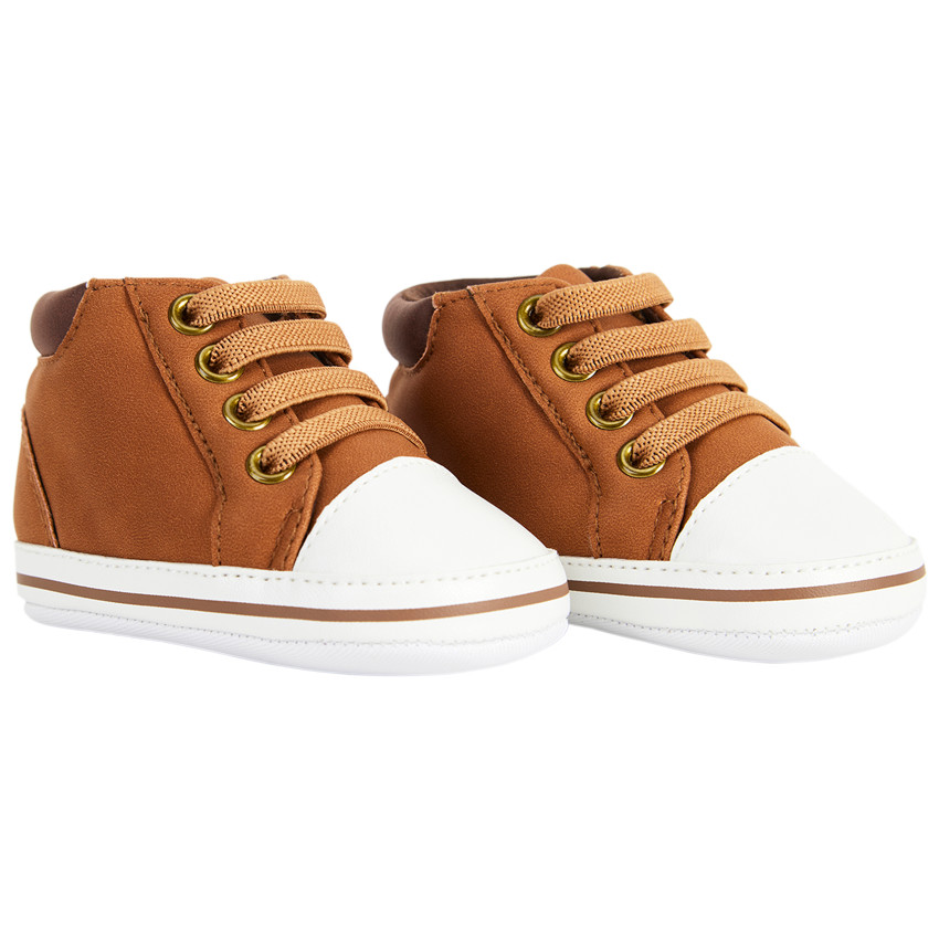 Αθλητικά παπούτσια ψηλά με ελαστικά κορδόνια για bebe αγόρι 