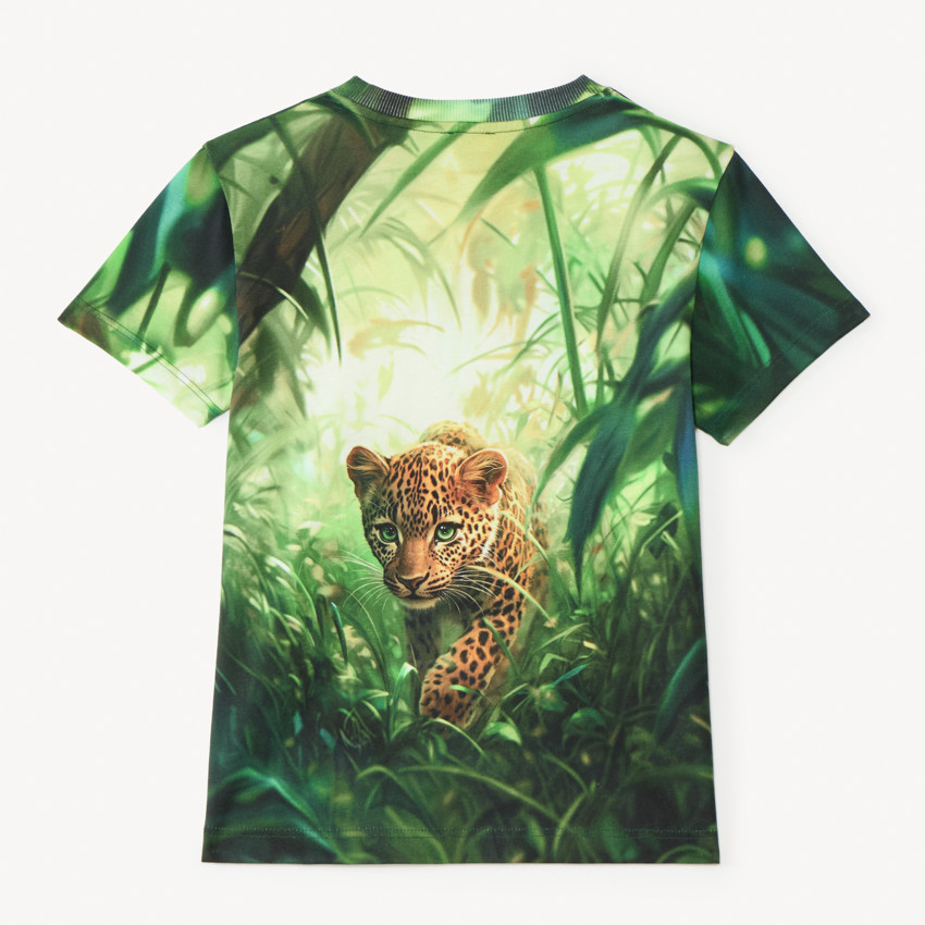T-shirt με κοντά μανίκια με φωτοτυπία λεοπάρ για αγόρι 