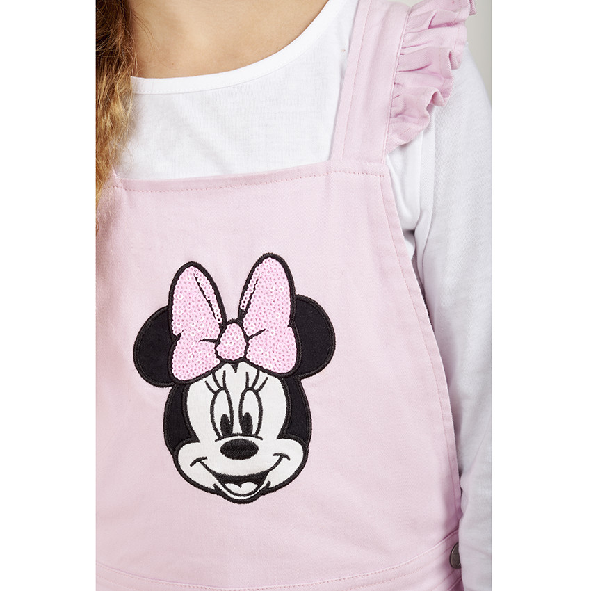 Φόρεμα σαλοπέτα από twill με παγιέτες Minnie Disney για κορίτσι 