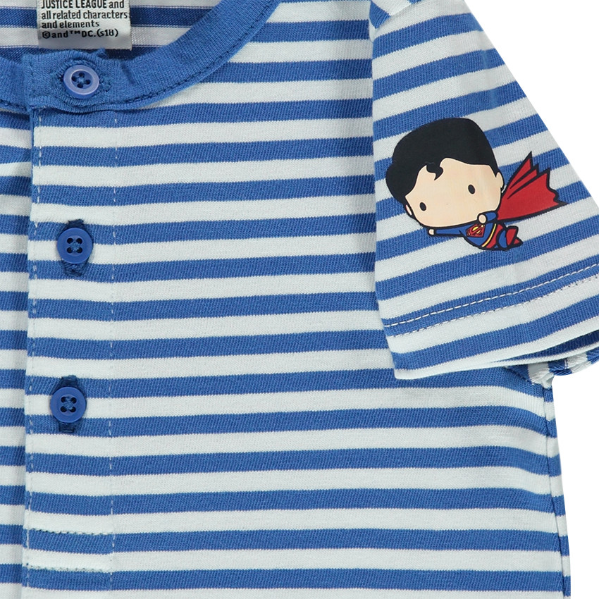 Κοντομάνικη ριγέ μπλούζα από ζέρσεϊ με στάμπα Superman JUSTICE LEAGUE - CHIBI 