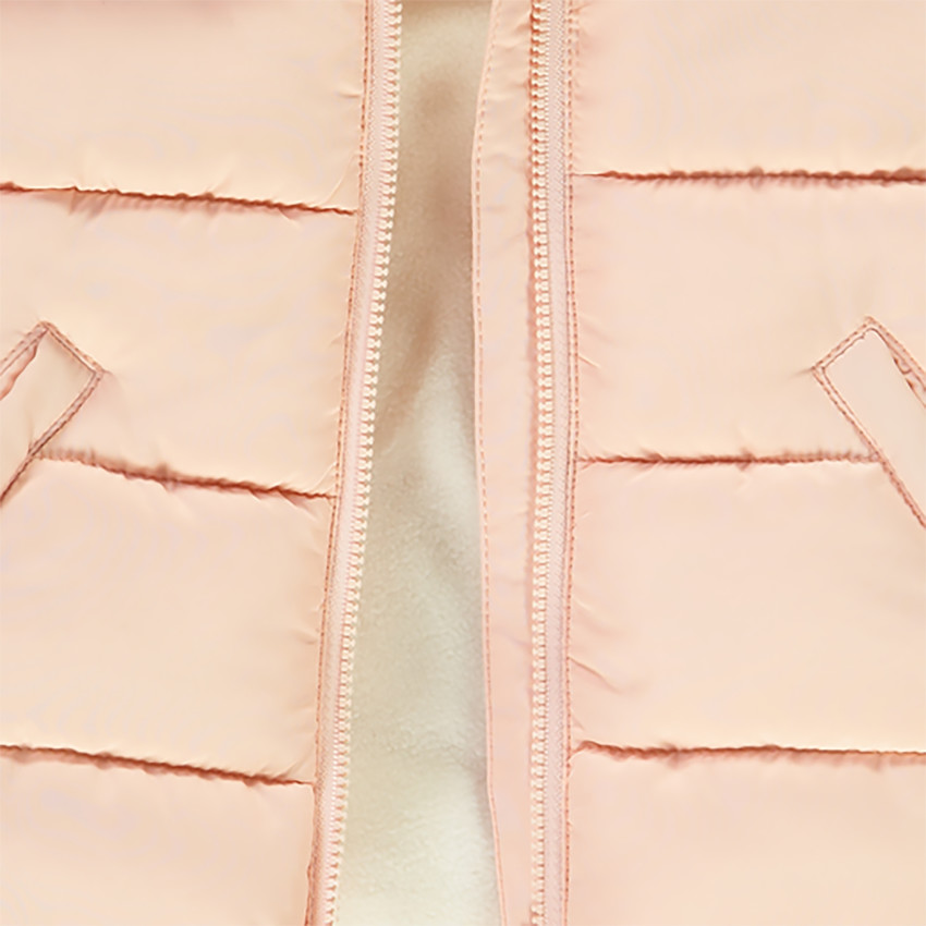 Doudoune unie en polyester avec effet matelassé pour bébé fille Main Doudoune unie en polyester avec effet matelassé pour bébé fille