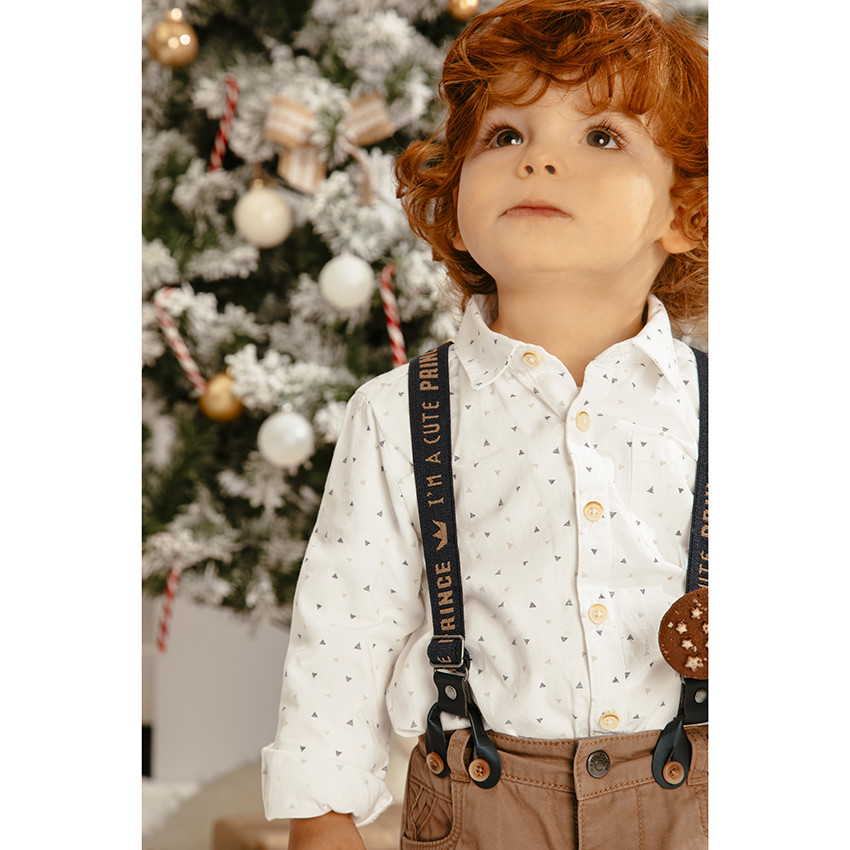 Chemise manches longues à triangles all-over 