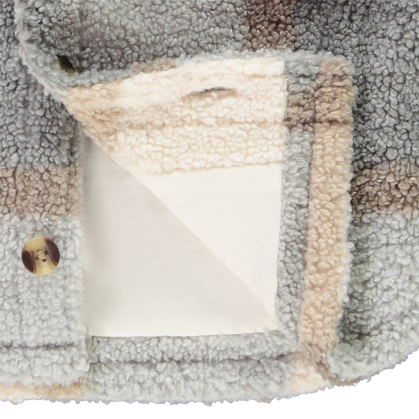 Παλτό σε στυλ πουκαμίσου με καρό σχέδιο από sherpa για αγόρι 