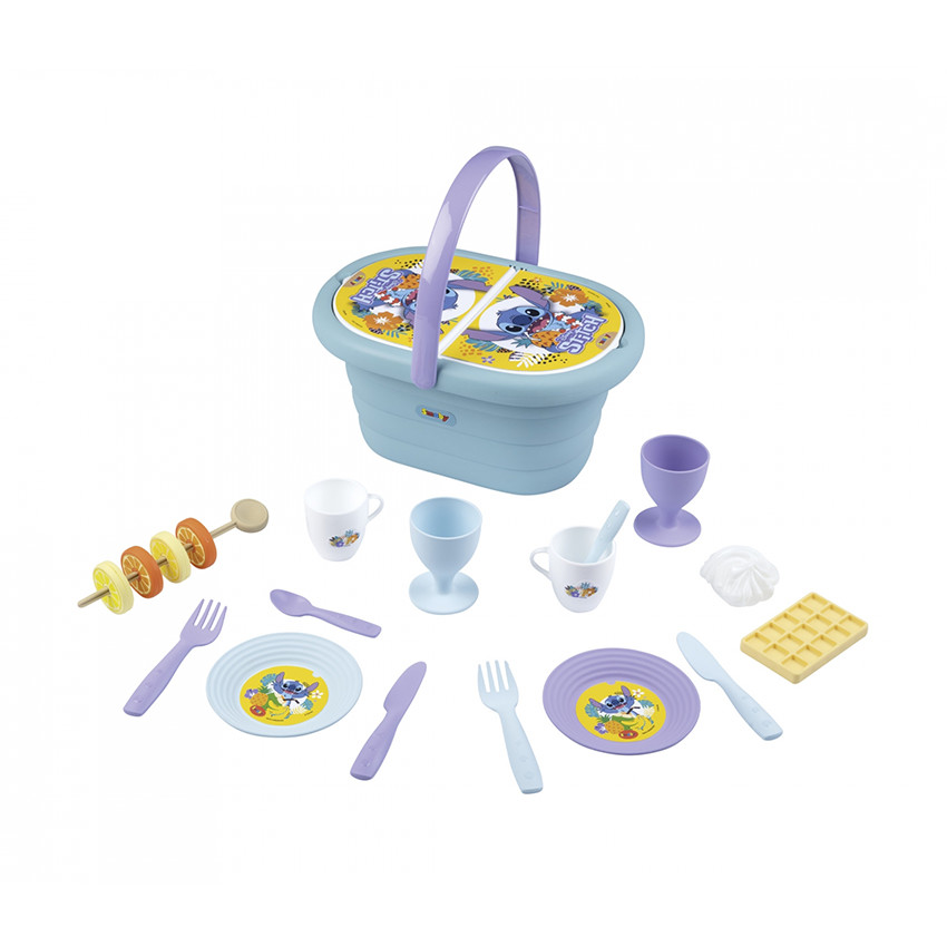 Σετ παιχνιδιού - Καλάθι για πικνίκ Stitch με 19 αξεσουάρ Smoby  