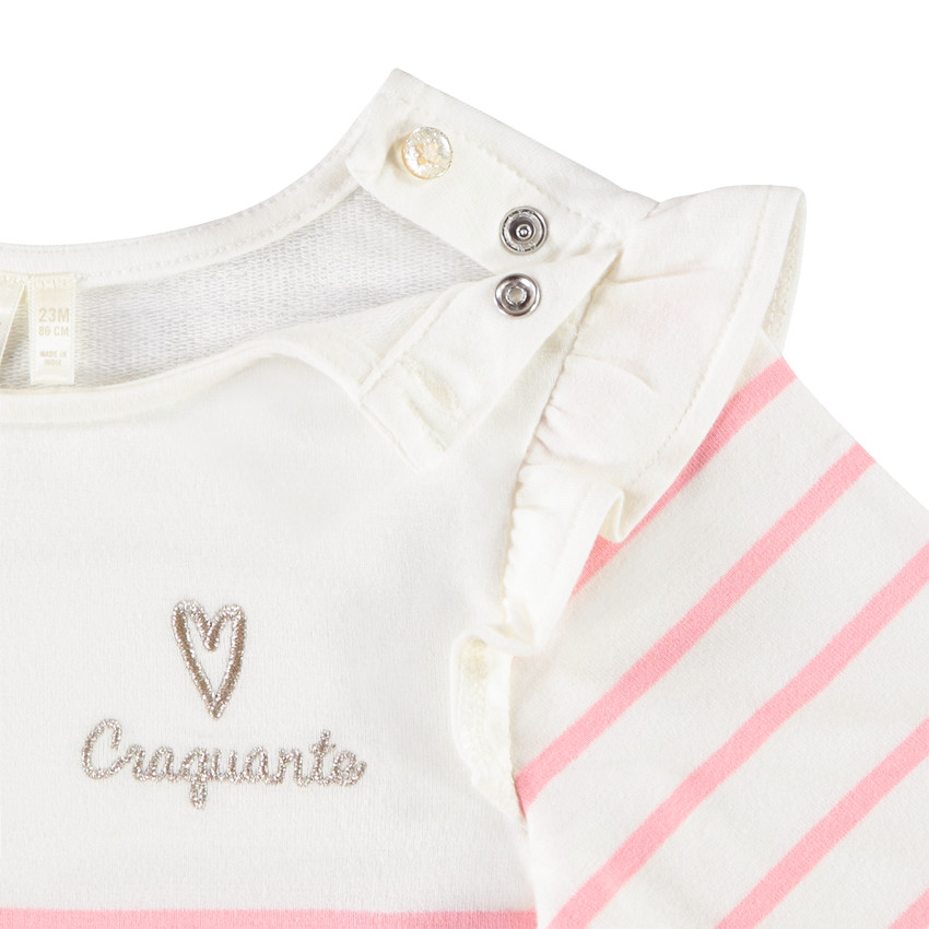 Αμάνικη μπλούζα με βολάν και χρυσή κέντημα για μωρό κορίτσι 