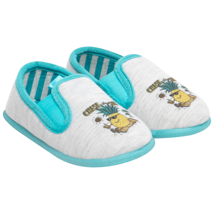 Παντοφλάκια χαμηλά με σχέδιο ανανά για bebe αγόρι 