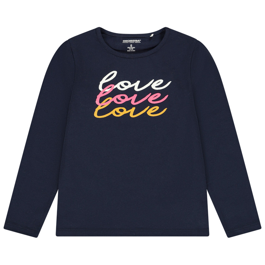 T-shirt μακρυμάνικο jersey σχέδιο love για κορίτσι Main T-shirt μακρυμάνικο jersey σχέδιο love για κορίτσι