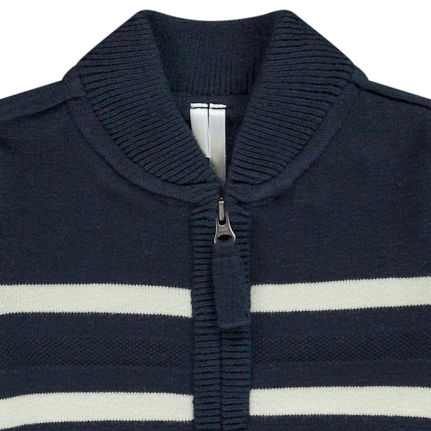 Γιλέτ πλεκτό με γιακά teddy για μωρό αγόρι 