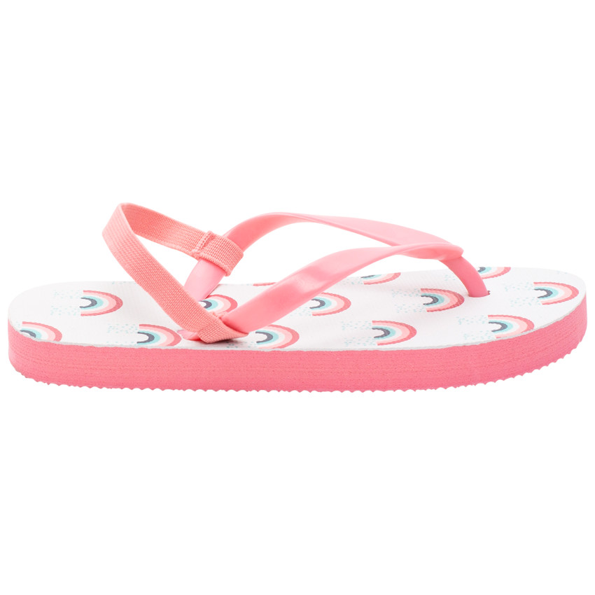 Ροζ σανδάλια με σχέδιο ουράνιο τόξο για κορίτσι 