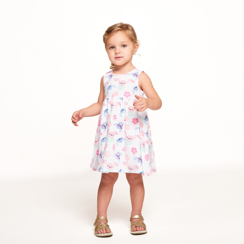 Αμάνικο φόρεμα jersey με σχέδιο Stitch & Angel Disney για bebe κορίτσι 