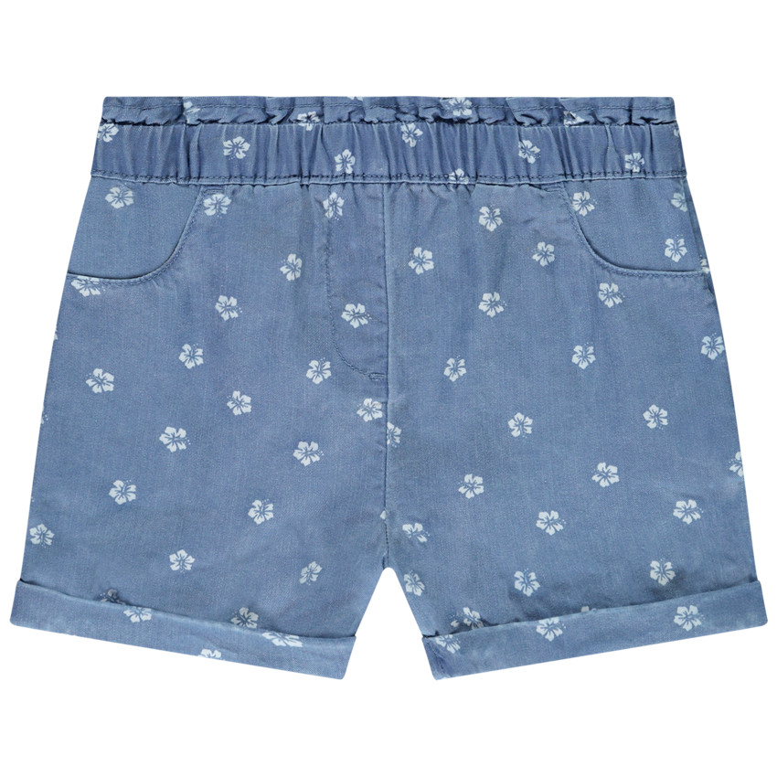 Σορτς με σχέδιο λουλούδια Hibiscus για bebe κορίτσι 