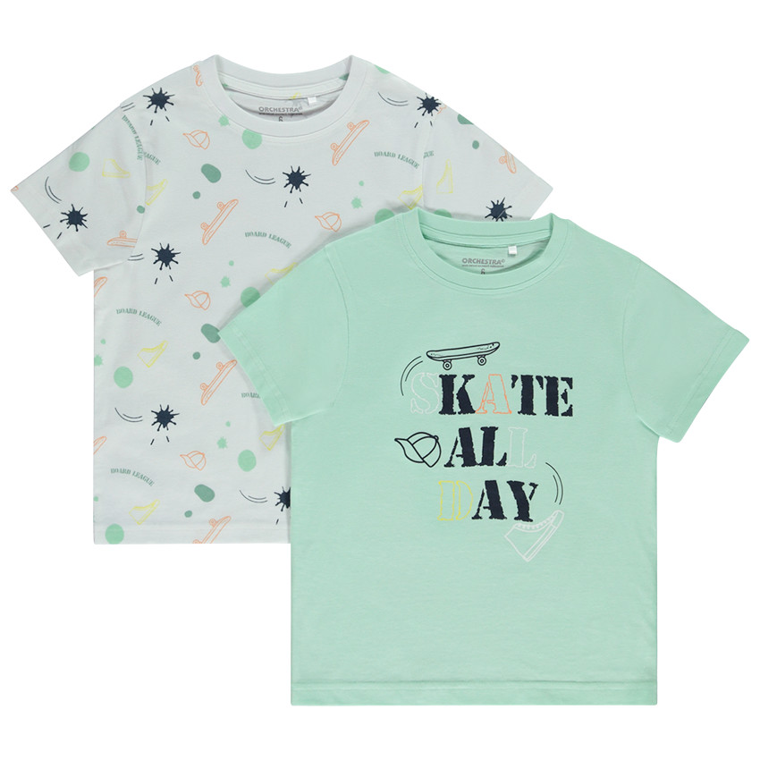 Σετ από 2 κοντομάνικα μπλουζάκια φαντεζί για αγόρι 