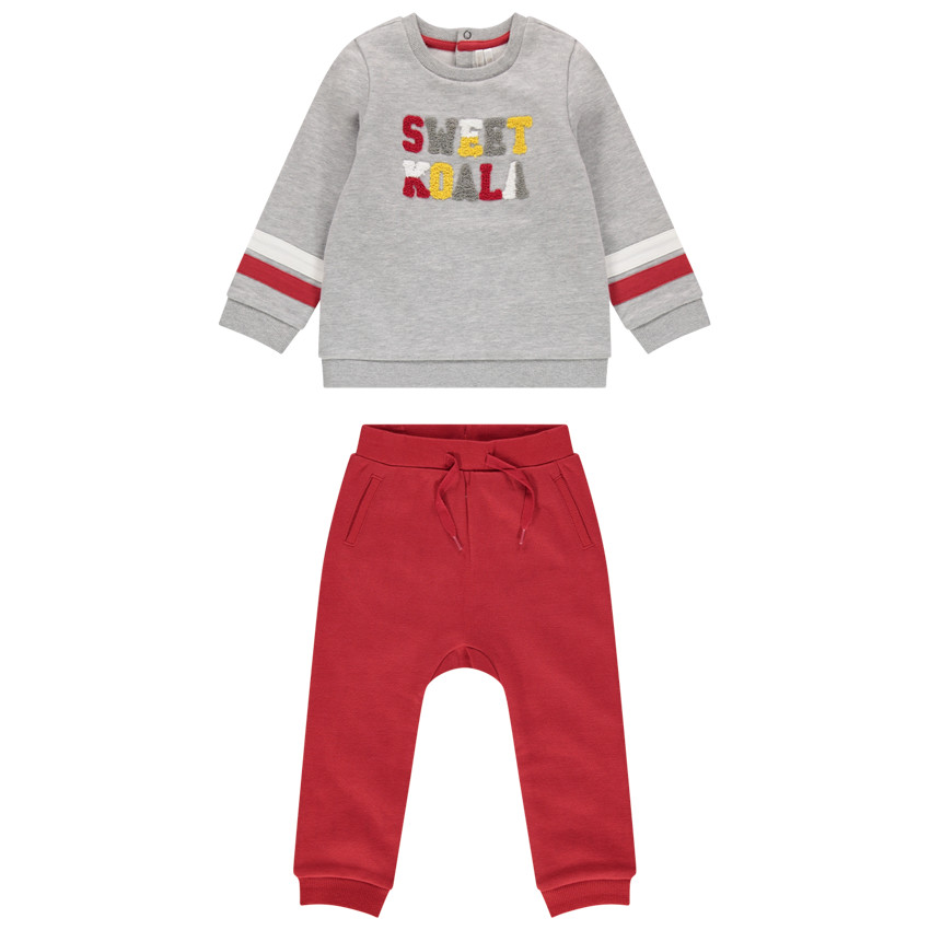 Φανελένια δίχρωμη φόρμα με μπουκλέ μήνυμα 