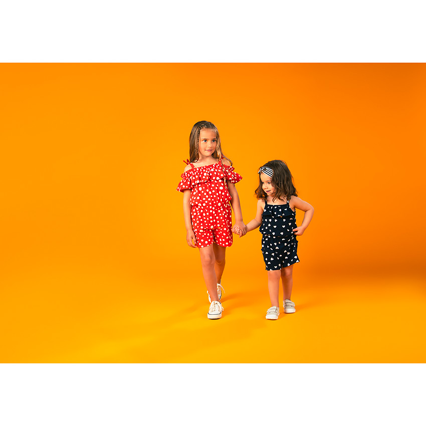 Σαλοπέτα κοντή με σχέδιο καρδιές για μωρό κορίτσι 