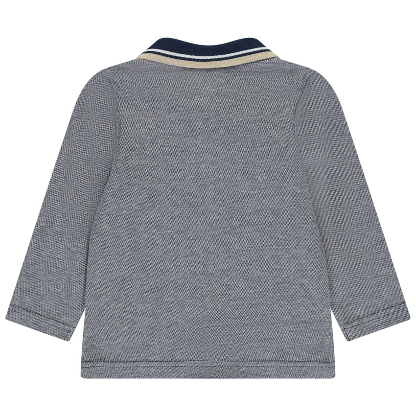 Πολό μακρυμάνικο πλεκτό με φαντεζί τύπωμα για bebe αγόρι 