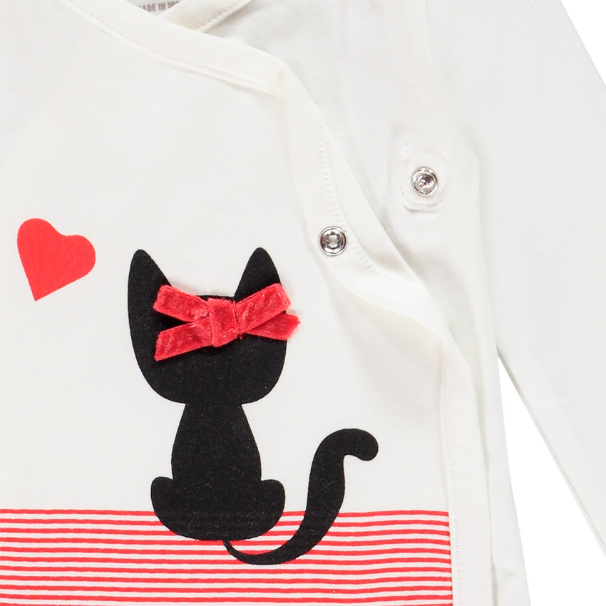 Σετ από 3 bodies μακρυμάνικα σχέδιο γάτα για bebe κορίτσι 