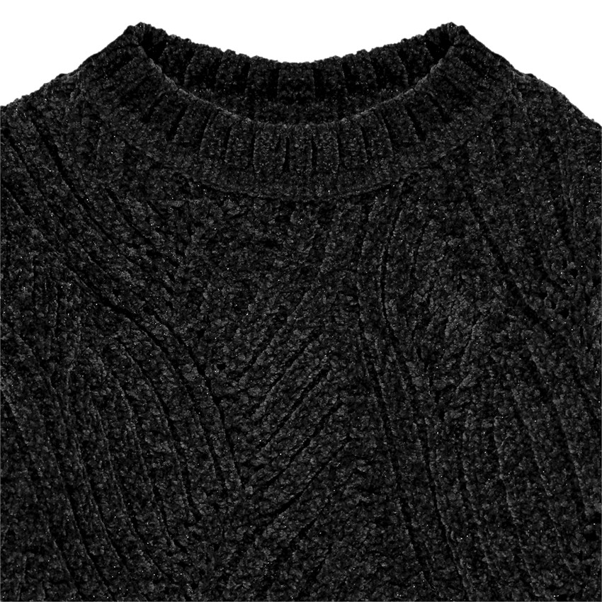 Πουλόβερ μαύρο πλεκτό chenille για κορίτσι  Additional Πουλόβερ μαύρο πλεκτό chenille για κορίτσι