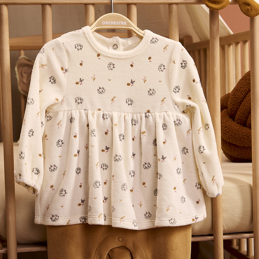 Πιτζάμα βελουτέ 2 σε 1 με σχέδιο Marie Disney για κορίτσι 