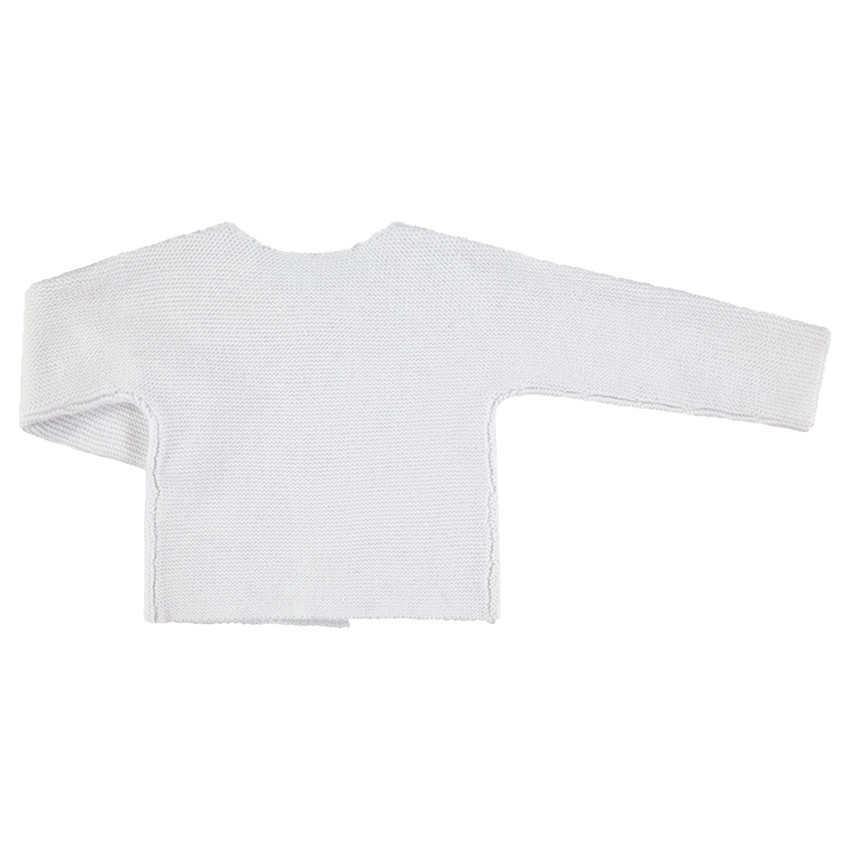 Μονόχρωμη πλεκτή ζακέτα με διπλό κούμπωμα 