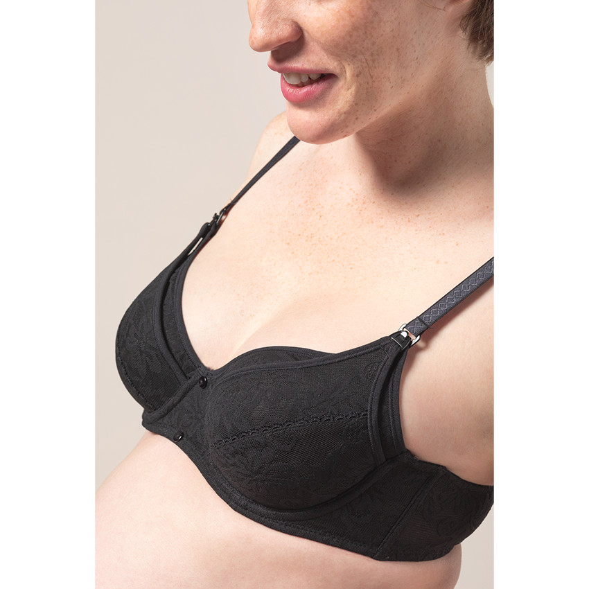 Σουτιέν εγκυμοσύνης και θηλασμού με μπανέλες και λουλουδάτο σχέδιο 