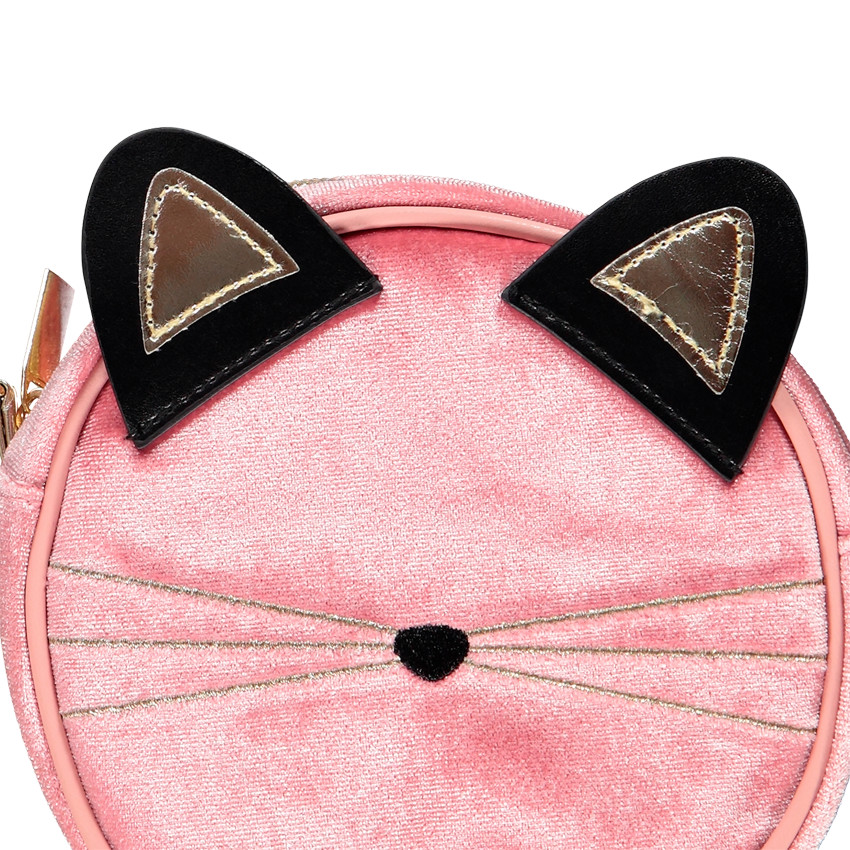 Τσάντα badoulière σχήμα γάτα βελουτέ για κορίτσι 