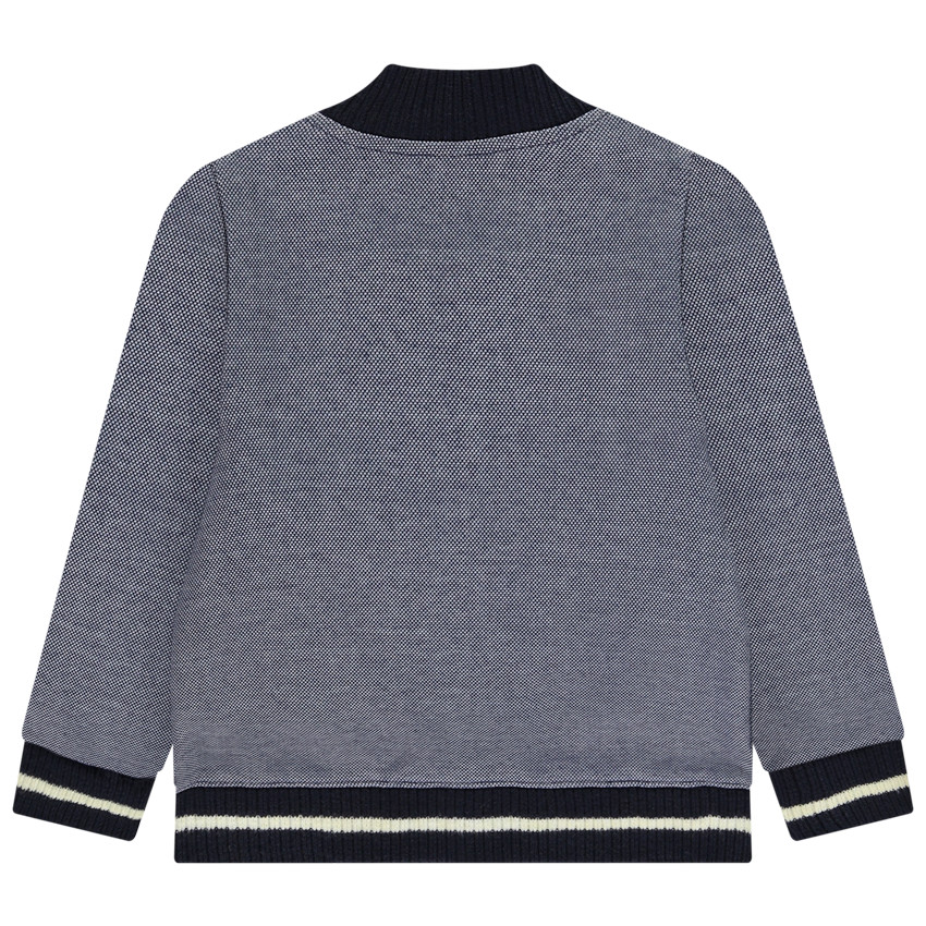 Gilet en maille piqué à col Teddy avec broderie pour bébé garçon 