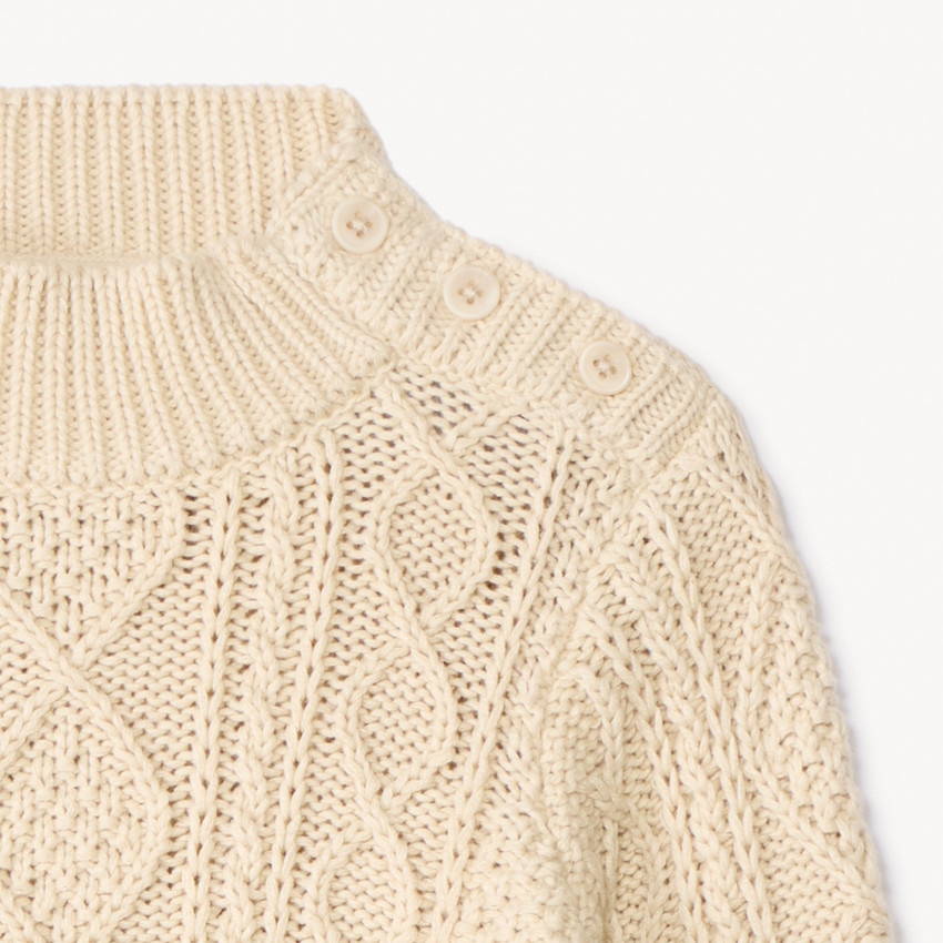 Πλεκτό πουλόβερ με σχέδιο και ψηλό γιακά για μωρό αγόρι 