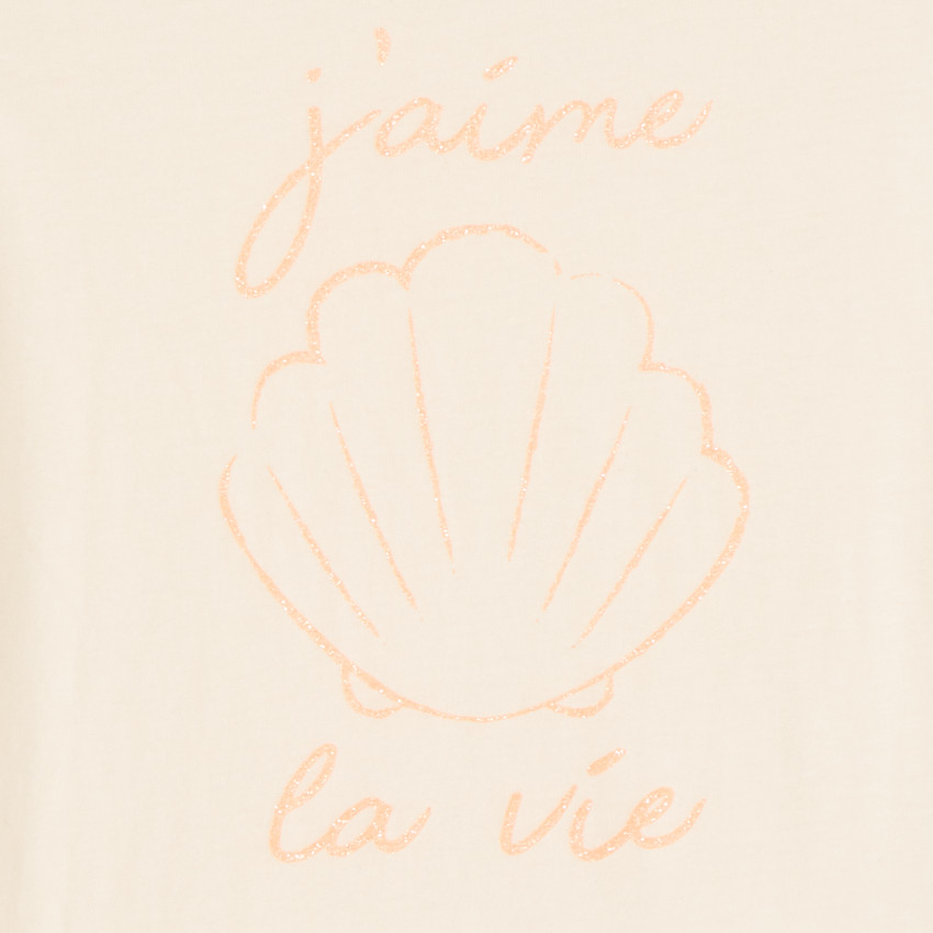 T-shirt με κοντά μανίκια και γυαλιστερό τύπωμα για κορίτσι 