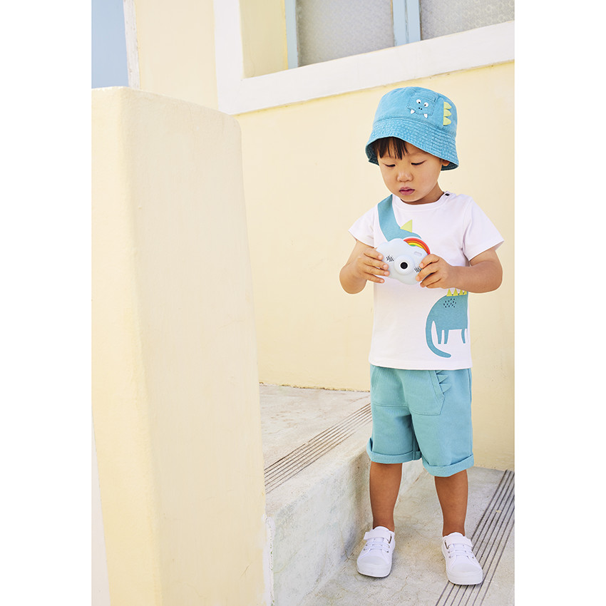 Σετ 2 τεμαχίων t-shirt + βερμούδα dinosaure για bebe αγόρι 