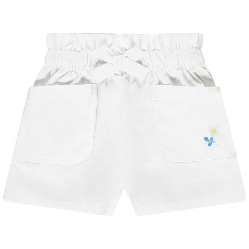 Σορτς με τσέπες από μονόχρωμο ύφασμα για bebe κορίτσι 