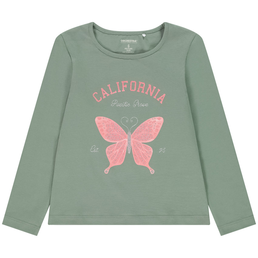 T-shirt μακρυμάνικο με φαντεζί σχέδιο για κορίτσι 