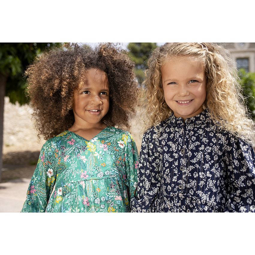 Φόρεμα μακρυμάνικο με σχέδιο floral και φαρδιά γραμμή 