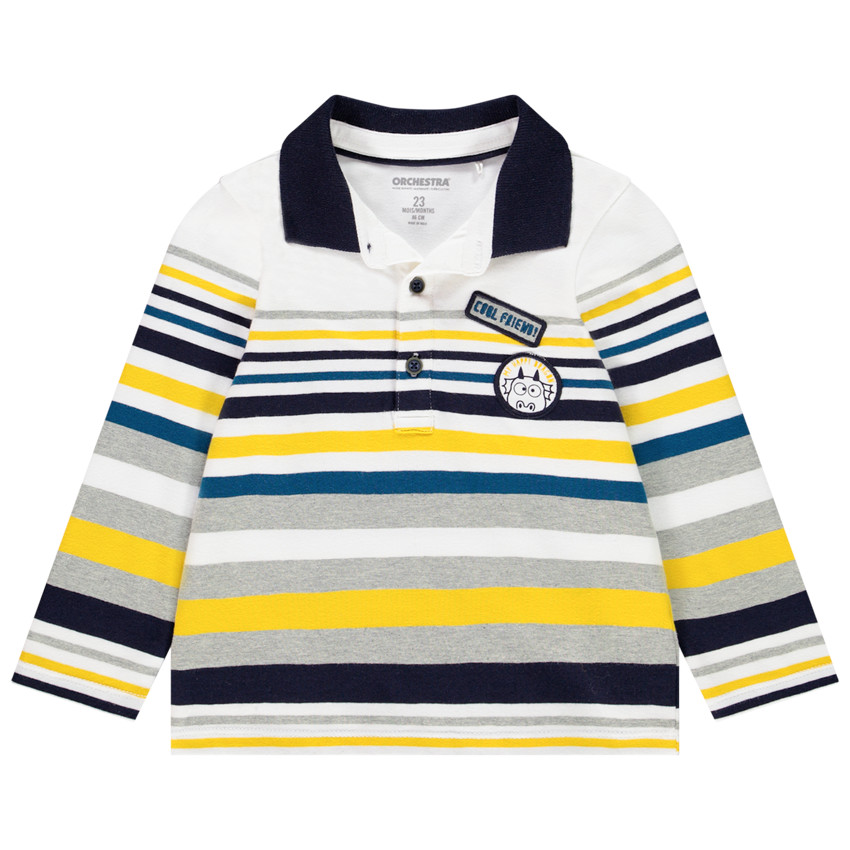 Polo ριγέ και  badges dragon για bebe αγόρι 