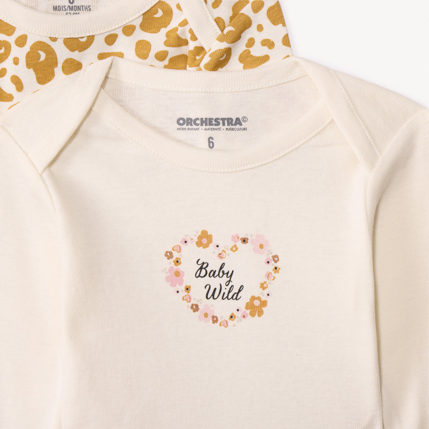 Lot de 7 bodies manches longues tachetés pour bébé fille 