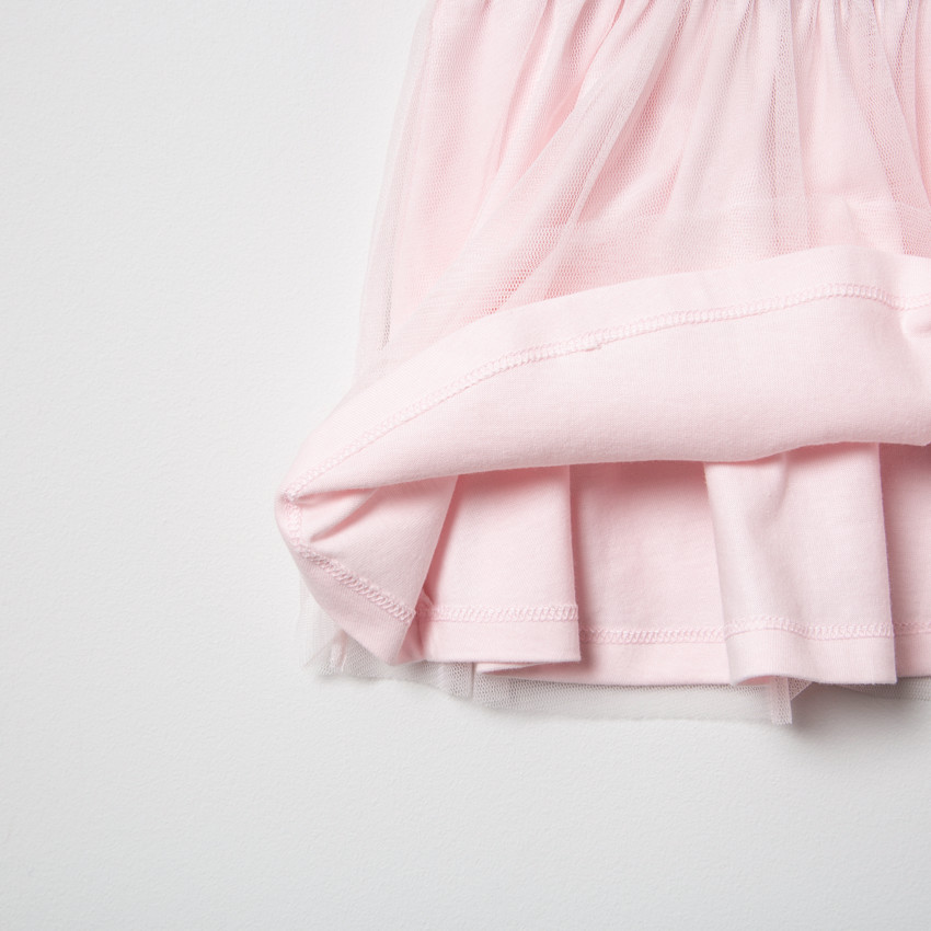 Φόρεμα 2 σε 1 με πολύχρωμα μοτίβα και τούλι 