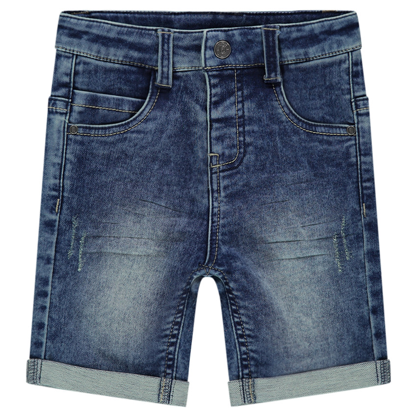 Βερμούδα από φούτερ με εφέ denim used 