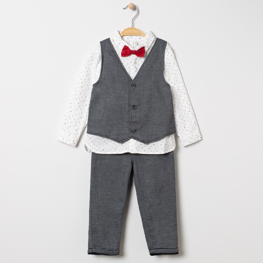 Ensemble avec chemise étoilée, gilet serveur et pantalon 