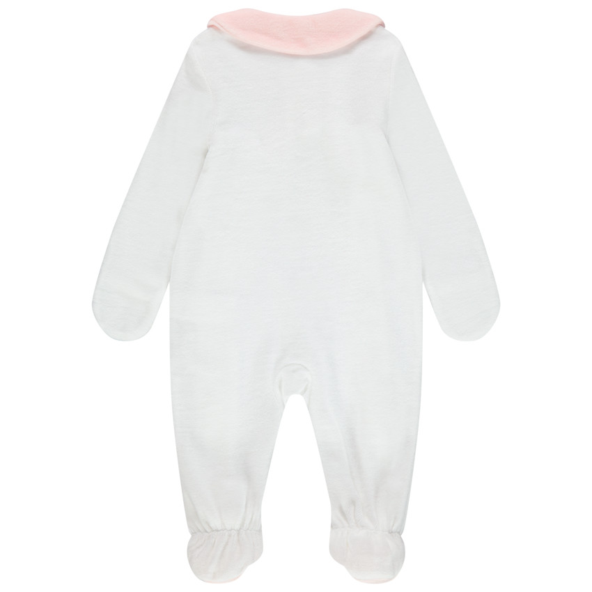 Βελουτέ φορμάκι ύπνου με κεντημένο φεγγάρι και στρογγυλό γιακαδάκι 