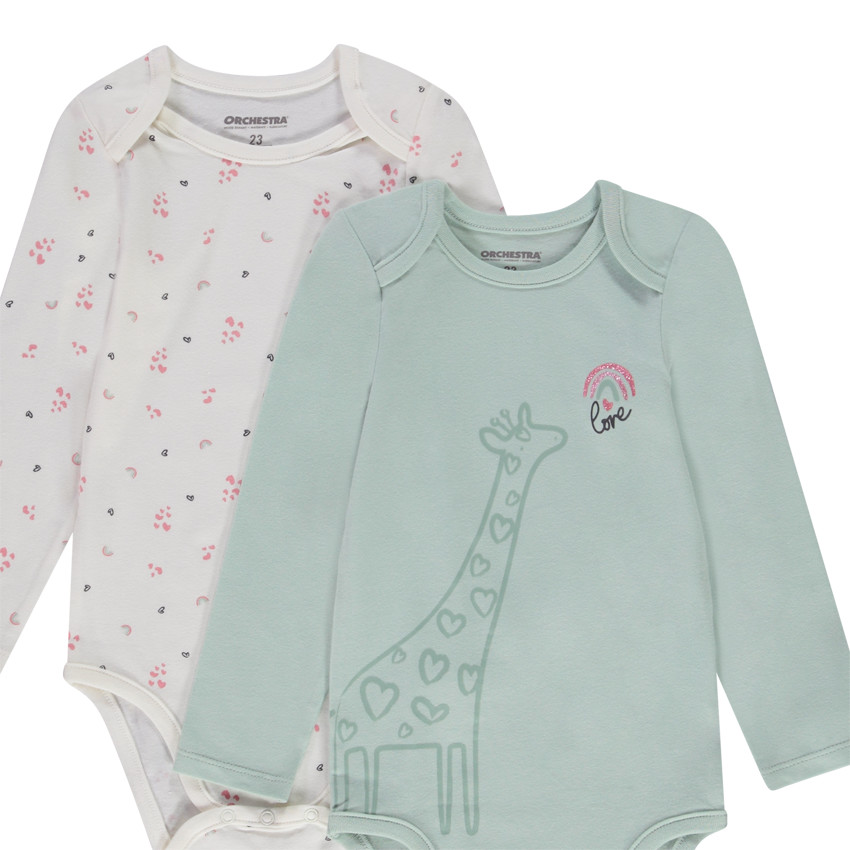 Σετ από 5 bodies μακρυμάνικα για bebe κορίτσι με διαφορετικά ανοίγματα ανάλογα με την ηλικία 
