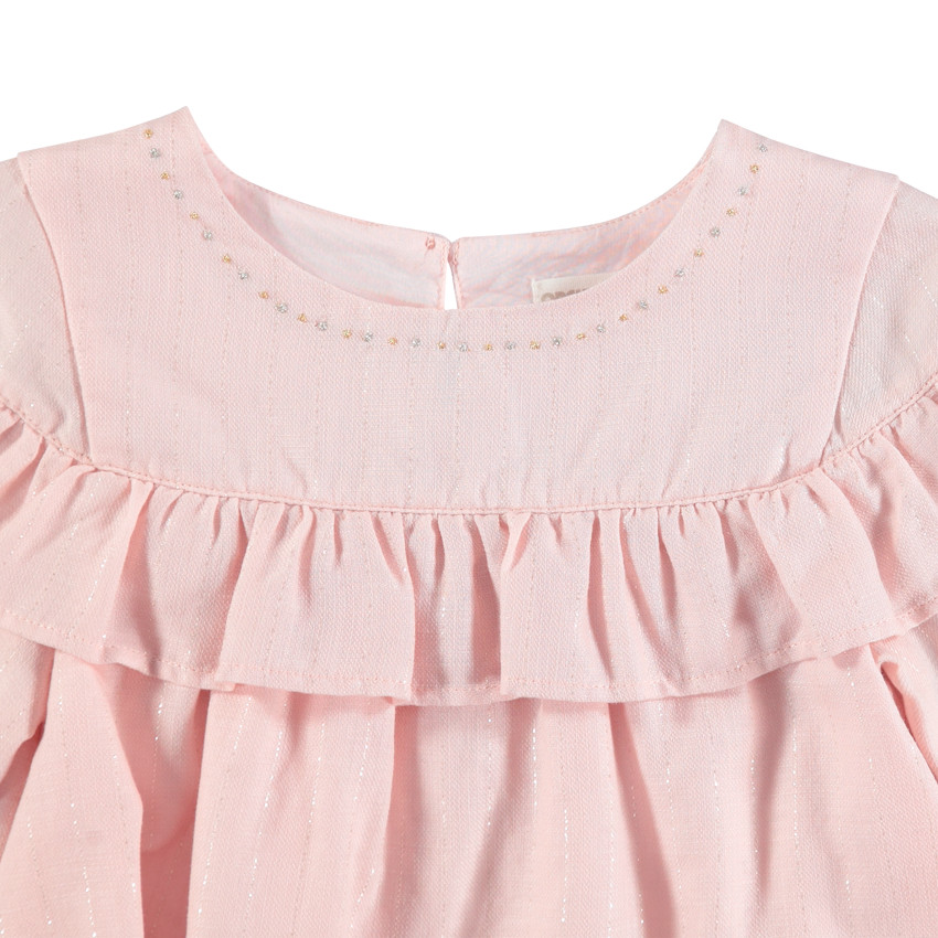 Μακρυμάνικη τουνίκ με βολάν και λεπτά κεντήματα 